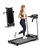 Skonyon Folding Treadmill with 12 Preset Programs and Lcd Display-Black