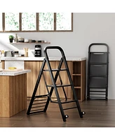Skonyon 2 in 1 Hand Truck and Ladder Combo with Rubber Wheels and Handle