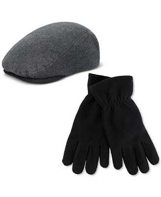 Levi's Men's Fleece Flat Top Ivy Hat & Glove Set