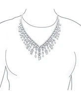 Bling Jewelry Art Deco Style Jewelry Multi Teardrop Cz Statement Spray Bib Collar Necklace For Women