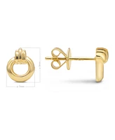 Devata Dainty Circle Stud Earrings in 14K Gold, approx. 2.3grams