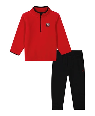 Nautica Toddler and Little Boys Polar Fleece Semi-Zip Pullover Joggers Set