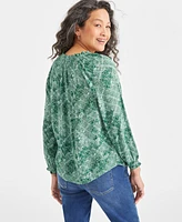 Style & Co Women's Shine Woven Top, Created for Macy's