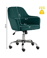 Streamdale Furniture Modern Velvet Accent Chair with Adjustable Height and Casters (Green)