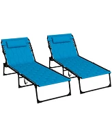 Streamdale Furniture 5-in-1 Folding Chaise Lounge Set with Headrest