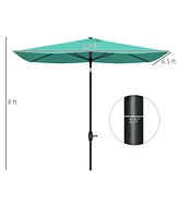 6.5' x 10' Market Umbrella, Teal