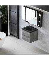 Wall-Mounted Floating Vanity with Quartz Top