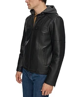 Levi's Men's Faux-Leather Hooded Zip Jacket