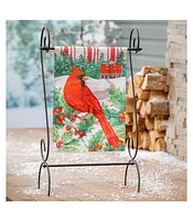 Evergreen Garden Flag Cardinal Holiday Farmhouse Moire Double Sided Indoor Outdoor Decor 18" x 12.5"