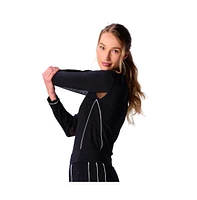 G Lifestyle Clothing Women's Piping Long Sleeve Top