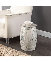 Jonathan Y Double Chinoiserie Ceramic Drum Garden Stool