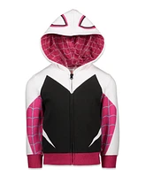 Marvel Toddler Girls Spider-Man Spider-Gwen Ghost Spider Fleece Zip Up Hoodie to