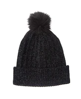 Isotoner Women's Classic Chenille Beanie with Cuff Pom