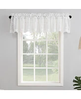 Delia Embroidered Floral Sheer Rod Pocket Curtain Valance