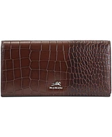 Mancini Women's Croco2 Rfid Secure Trifold Wallet