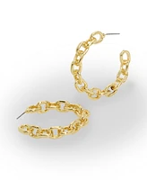 Robert Lee Morris Soho Gold Chain Hoop Earrings