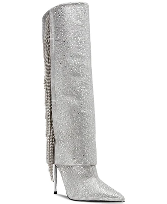 Steve Madden Women's Sanya-r Stiletto Cuffed Tall Dress Boots