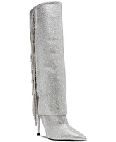 Steve Madden Women's Sanya Rhinestone Stiletto Cuffed Tall Dress Boots