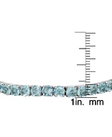 Macy's Simulated Aquamarine March Birthstone Tennis Stretch Bracelet