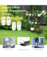 Skonyon 3-Tier Metal Plant Stand Shelf Display Rack for Plants Shoes Flower Pot