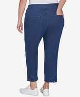 Ruby Rd. Plus Extra Stretch Denim Ankle Jean with Cutout Hem