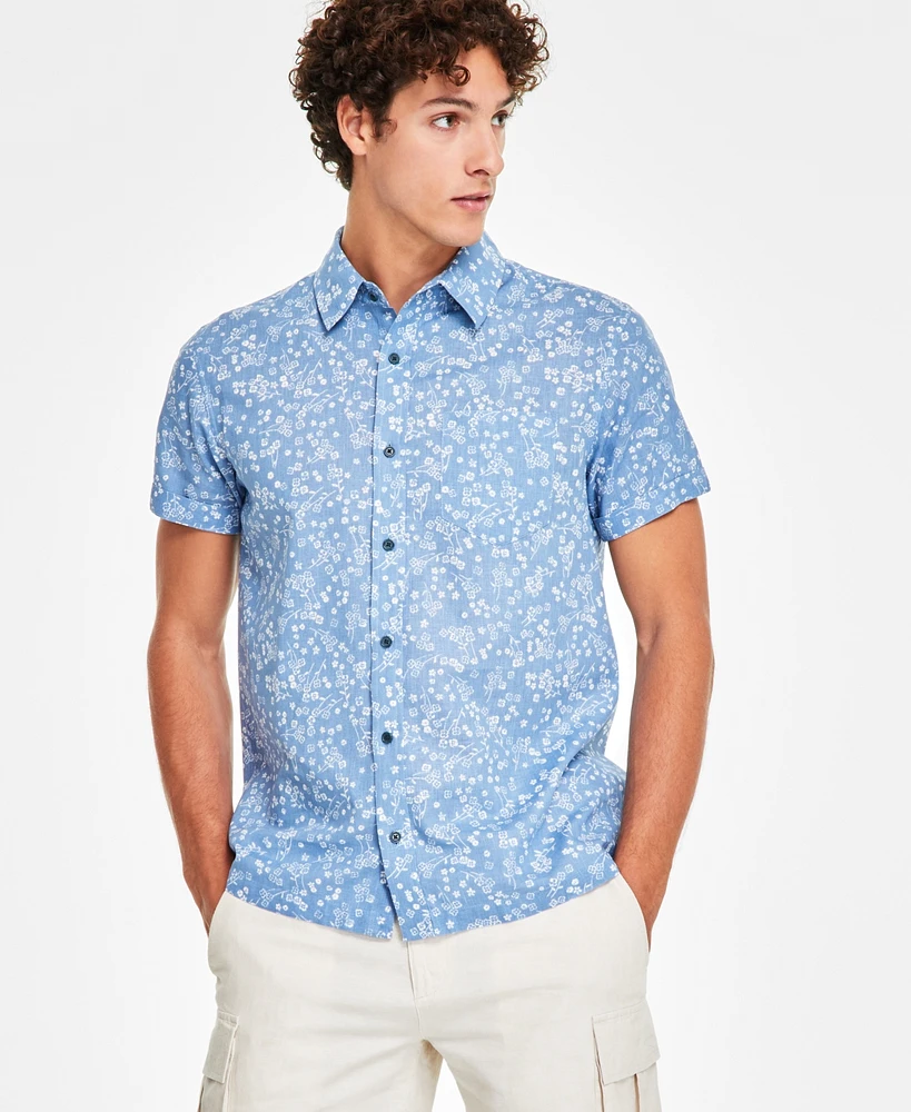 Sun + Stone Men's Richard Regular-Fit Floral Button-Down Shirt, Created for Macy's