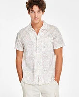 Sun + Stone Men's Becker Regular-Fit Medallion-Print Button-Down Camp Shirt, Created for Macy's