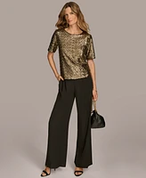 Donna Karan New York Women's Short-Sleeve Sequin Top