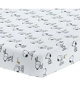 Lambs & Ivy Classic Snoopy White/Black/Gray 3-Piece Baby Crib Bedding Set