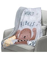 Lambs & Ivy Star Wars Rebels R2D2/C-3PO/Chewbacca Soft Faux Shearling Baby Blanket