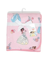 Lambs & Ivy Disney Princesses Pink Fleece Baby Blanket - Belle/Tiana/Cinderella