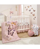 Lambs & Ivy Butterfly Dreams Ultra-Soft Fleece/Faux Shearling Baby Blanket