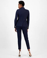 Tahari Asl Womens Faux Double Breasted Blazer Seamed Ponte Pants