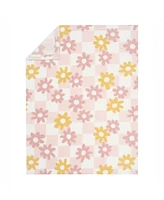 Lambs & Ivy Daisy Dreams Soft & Cozy Luxury Fleece Checkered Baby Blanket