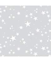 Lambs & Ivy Milky Way Gray/White Stars 100% Cotton Baby Fitted Crib Sheet