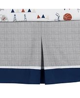Lambs & Ivy Hall of Fame Sports Animals 5-Piece Crib Bedding Set - Gray/Blue