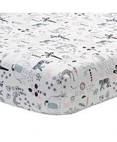 Lambs & Ivy Happy Jungle Pink/White Safari Nursery 5-Piece Crib Bedding Set
