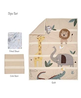 Lambs & Ivy Jungle Story 3-Piece Infant Safari Tan Baby Crib Bedding Set