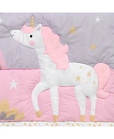 Bedtime Originals Rainbow Unicorn Pink/Purple 4-Piece Baby Crib Bedding Set