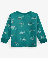 First Impressions Baby Boys Long-Sleeve Tree Transport-Print Fleece Sweatshirt, Created for Macy's