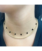 The Lovery Onyx Star Dangle Necklace 14K Gold