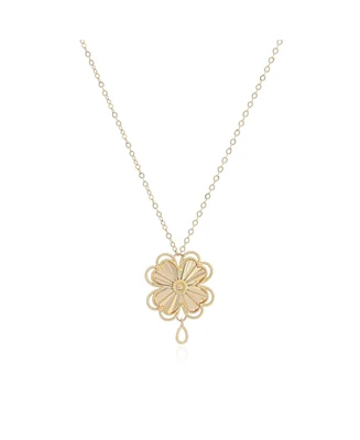 The Lovery Fluted Gold Single Clover Necklace