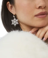 Ajoa By Nadri Silver-Tone Cubic Zirconia Snowflake Drop Earrings