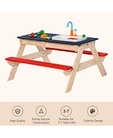 Streamdale Furniture Kids Sand & Water Playset: Table, Bench, and Sandbox