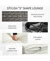 Streamdale Furniture Wicker Chaise Lounge with Adjustable Backrest