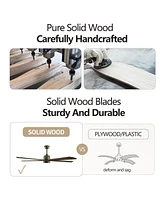 Streamdale Furniture Modern Wood Ceiling Fan with Light and Remote (60")