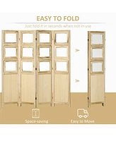 Streamdale Furniture 4-Panel Wood Room Divider with Frames