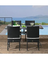 4-Pack Rattan Outdoor Dining Chairs with Cushions