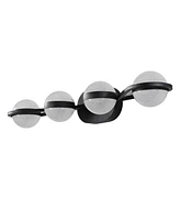 Streamdale Furniture Minimalist Led Vanity Light with Frosted Glass Shades in Black