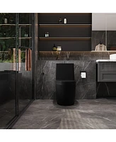 1.1 Gpf Dual-Flush Toilet with Soft Close Seat and Matte Black Finish